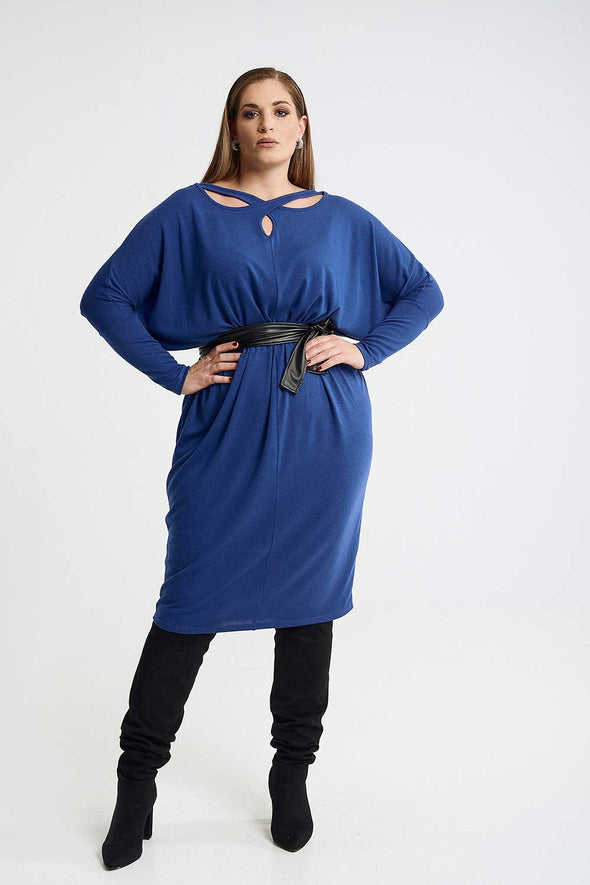 Φόρεμα Plus Size - Ζώνη Δερματίνη  6019.22
