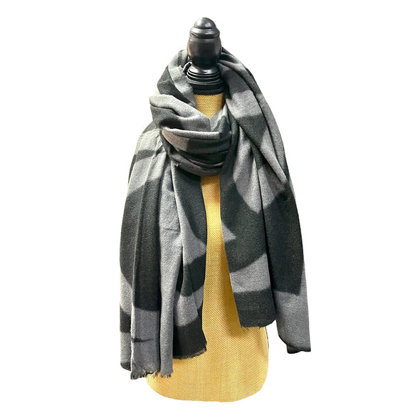 Πασμίνα Γυναικεία Μαύρο - Γκρί Scarf01