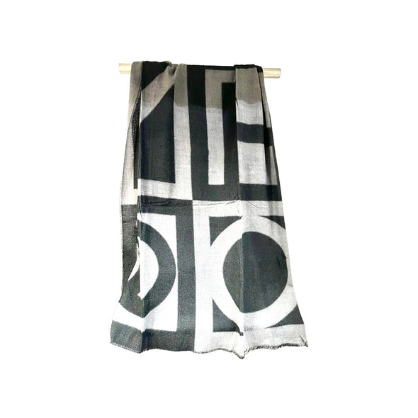 Πασμίνα Γυναικεία Μαύρο - Γκρί Scarf01