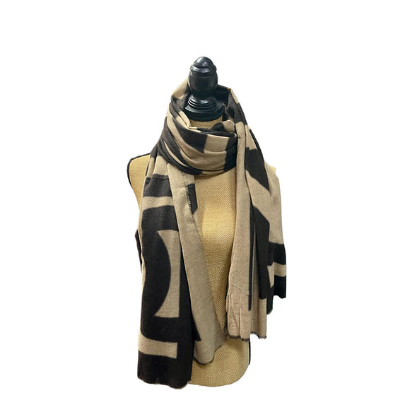 Πασμίνα Γυναικεία Καφέ - Μπέζ  Scarf03