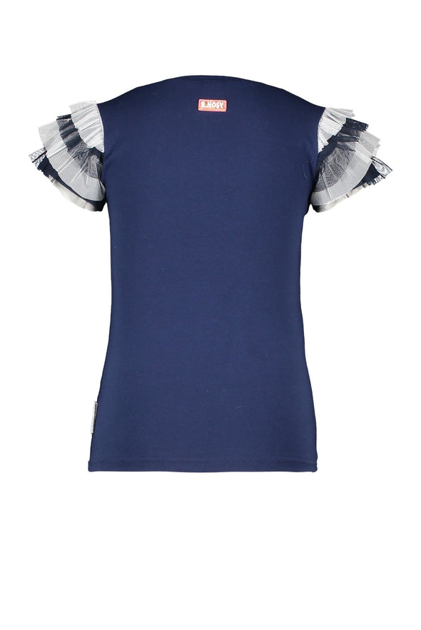 Girls t-shirt with ruffle at sleeve B.Nosy  Y1035470-146