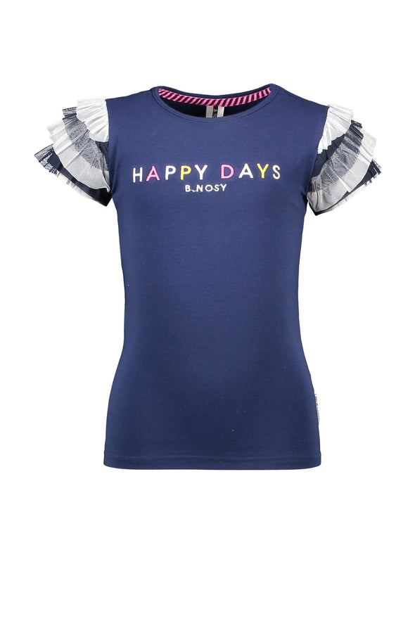 Girls t-shirt with ruffle at sleeve B.Nosy  Y1035470-146