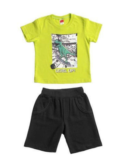 Joyce Παιδικό Σετ BEBE με Σορτς Καλοκαιρινό 2τμχ Green Γκρι 2312121
