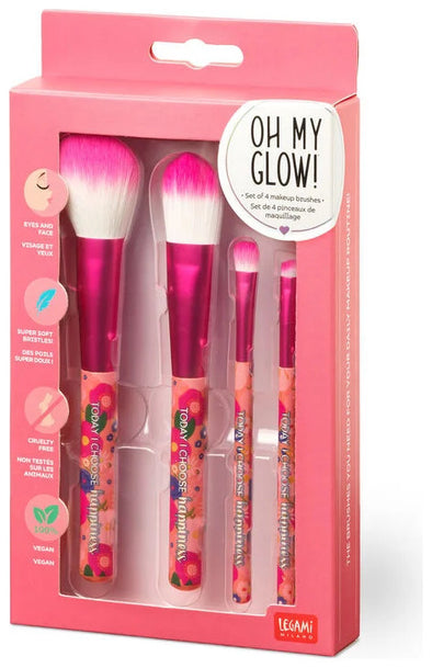 Σετ Πινέλα Μακιγιάζ Legami Oh My Glow! - Flowers 4τμχ MUBS0002